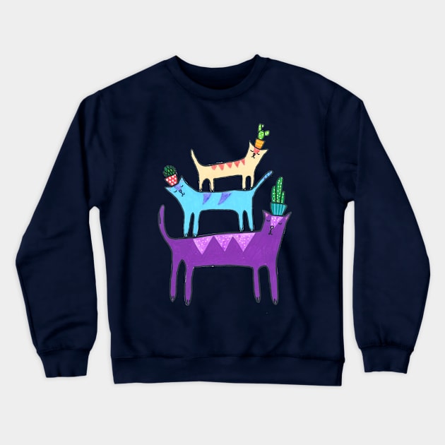 Cat Shenanigans Crewneck Sweatshirt by DoodlesAndStuff